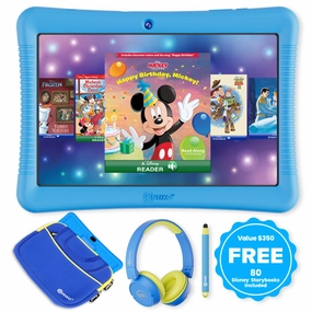 Contixo 10" Kids Tablet Bundle with Disney eBooks & Accessories - Blue