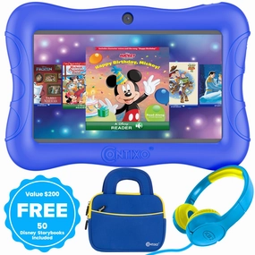Contixo 7" Kids Learning Tablet with Disney eBooks & Accessories Bundle - Dark Blue