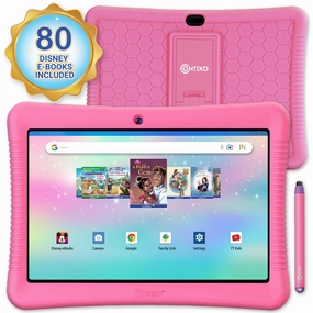 Contixo K102 Kids 10-Inch 64GB HD Tablet with Disney E-Books - Pink