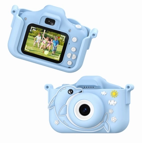 Contixo KC3 Kids Digital Camera with Silicone Cover & 2 inch IPS screen - Blue Dolphin