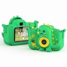 Contixo KC3 Kids Digital Camera with Silicone Cover & 2 inch IPS screen - Green Dinosaur