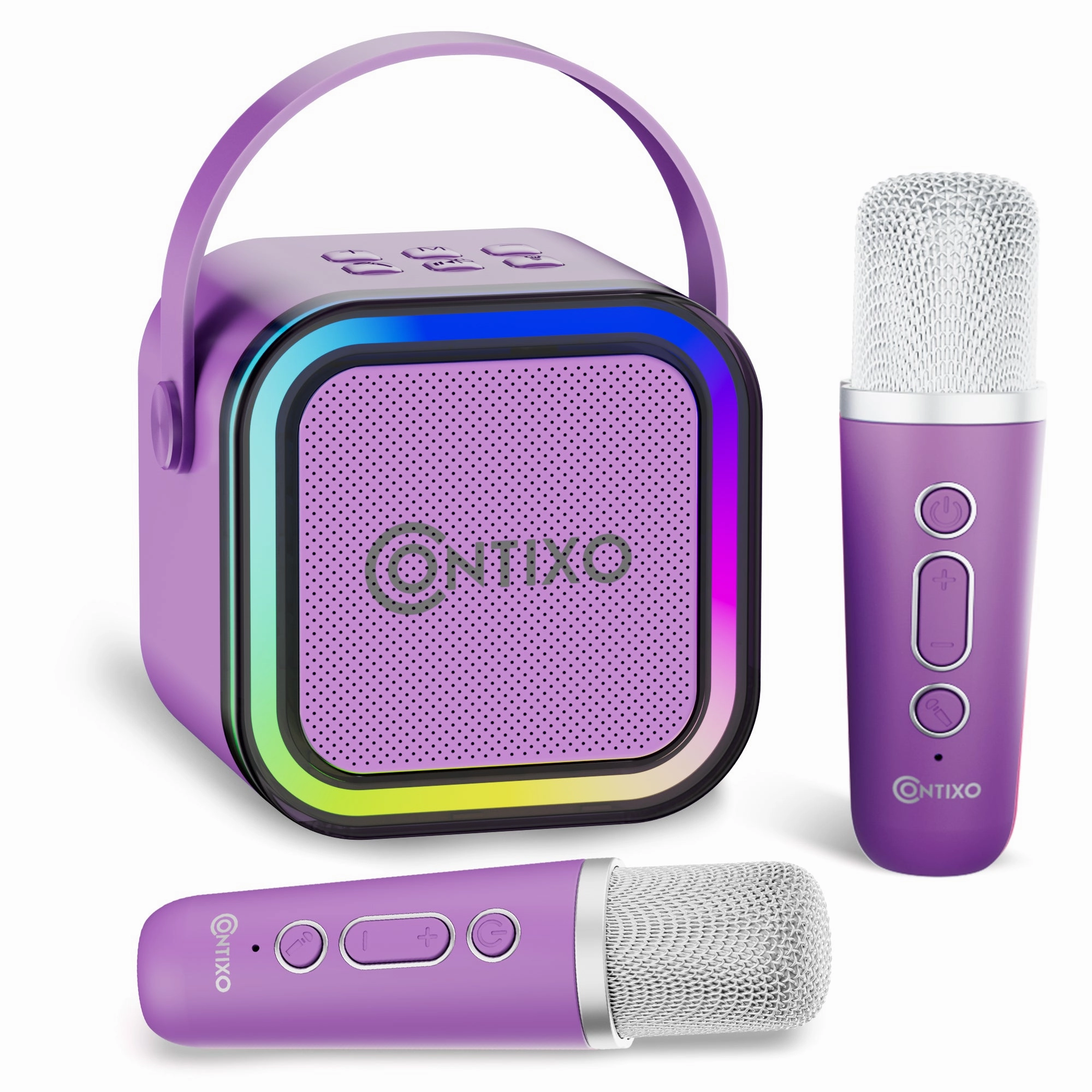 Contixo Mini Karaoke Dynamite | Portable Bluetooth Speaker   Wireless Mics