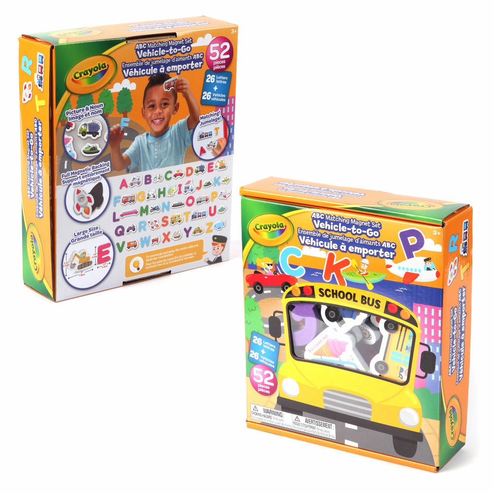 Crayola ABC Matching Magnet Set - Vehicle-To-Go - Colorful Learning Game for Toddlers 3 