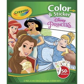 Crayola Disney Princess Colour & Sticker Book