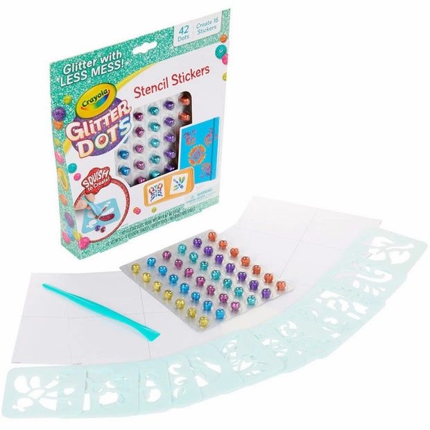 CRAYOLA GLITTER DOTS STENCIL STICKERS