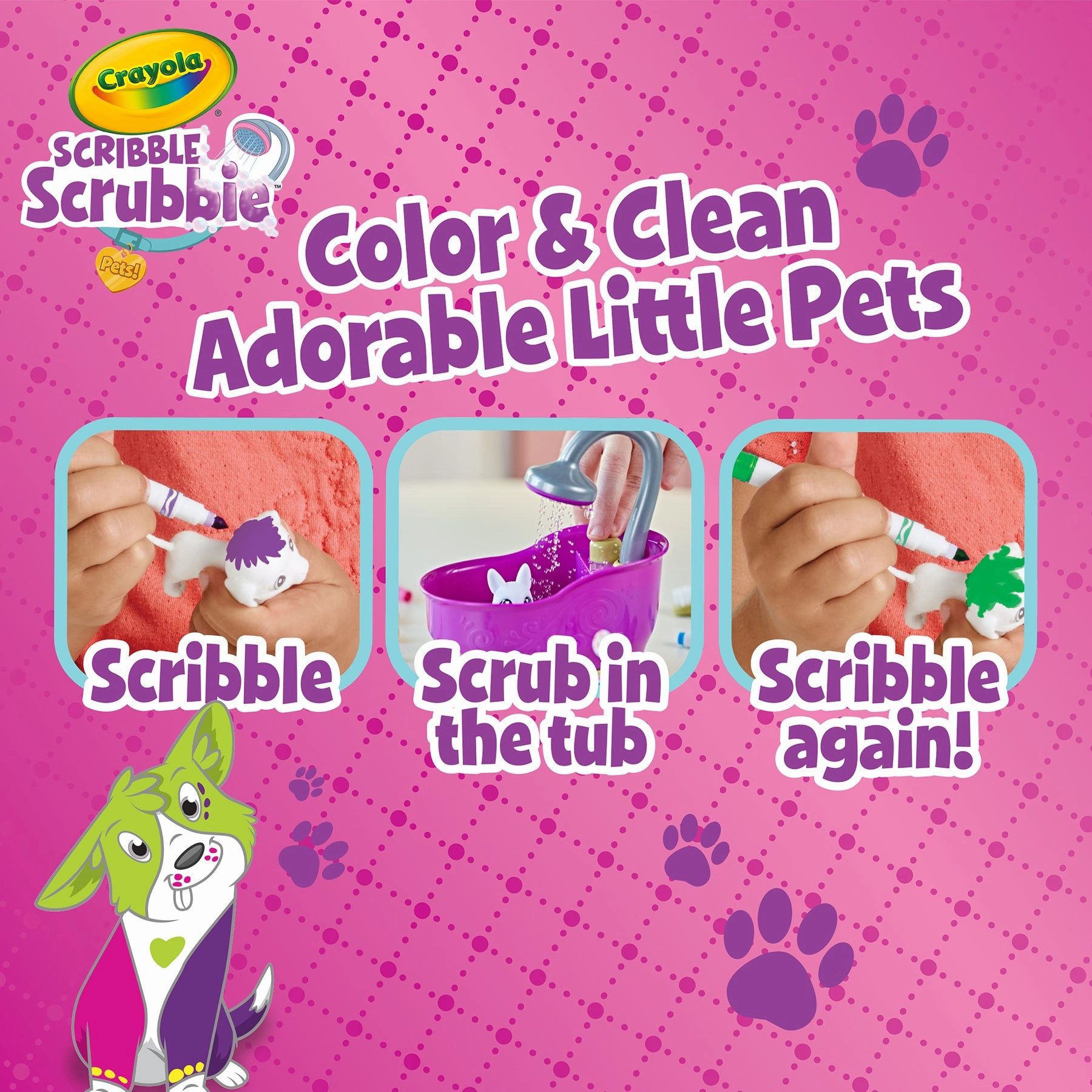 Crayola Scribble Scrubbie Pets! Color & Wash Playset