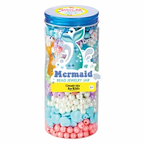 Creativity for Kids Mermaid Bead Jewelry Jar - Ocean Adventure Bracelet Making Kit