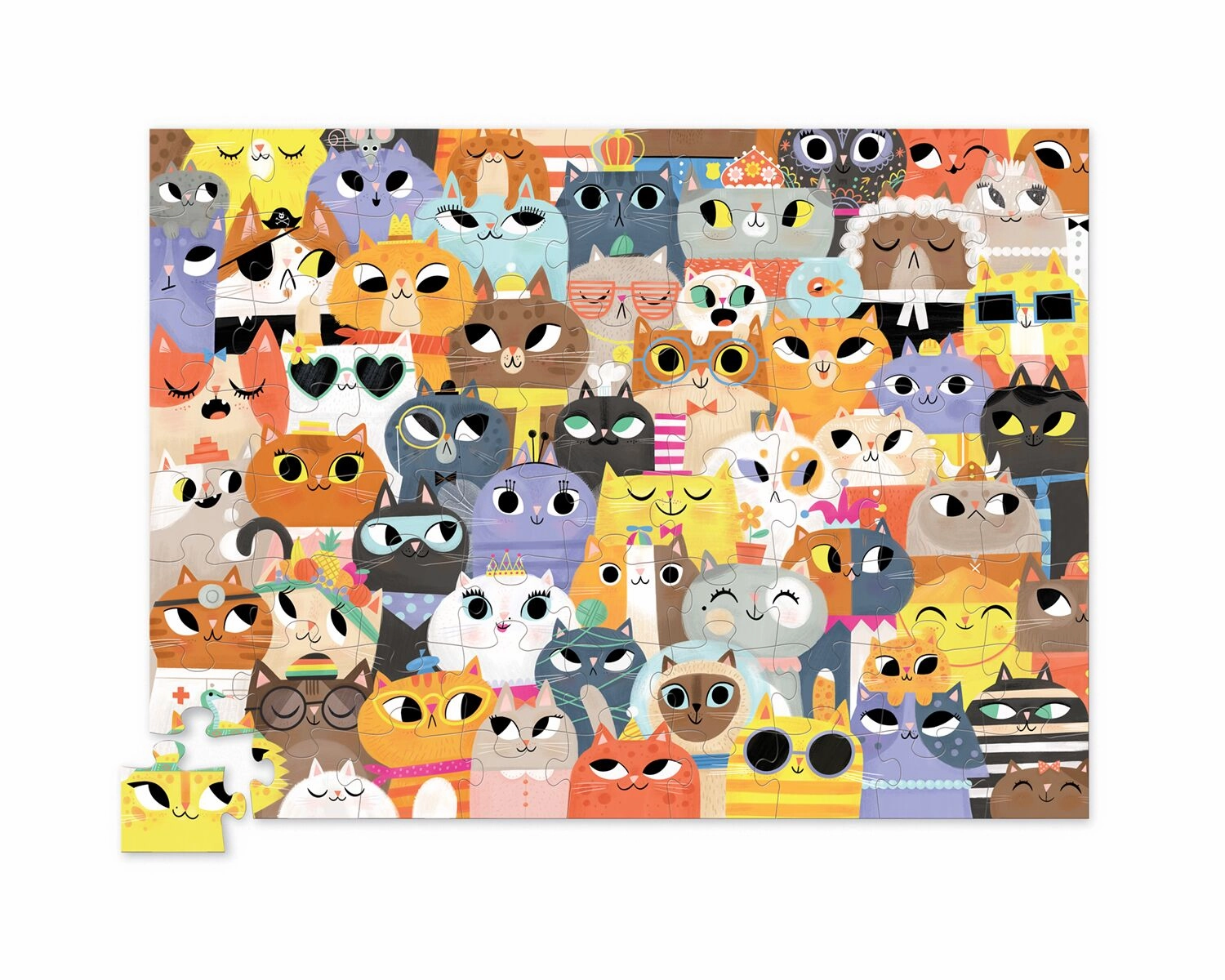 Croc Creek 72Pc Jr. Shaped Box Puzzle Lots Of Cats