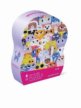 Croc Creek 72Pc Jr. Shaped Box Puzzle Lots Of Cats