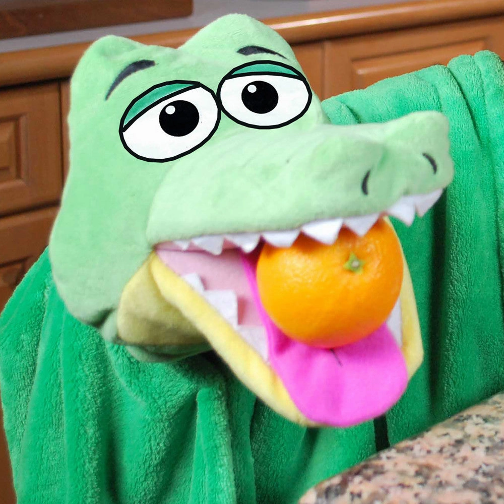Cuddleuppets Gator - Green, 2-in-1 Plush Puppet & Blanket
