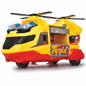 Dickie Toys Multi-Color Rescue Helicopter with Extendable Crane, Lights & Sounds - Yellow & Red