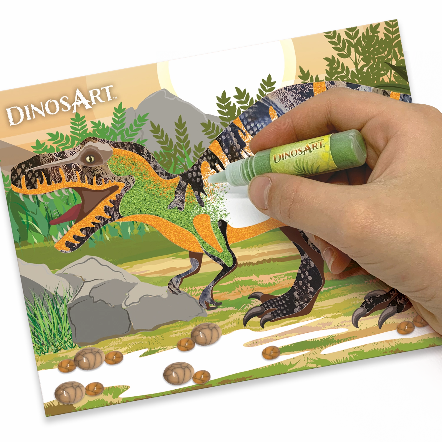 Dinosart Sand & Foil Art