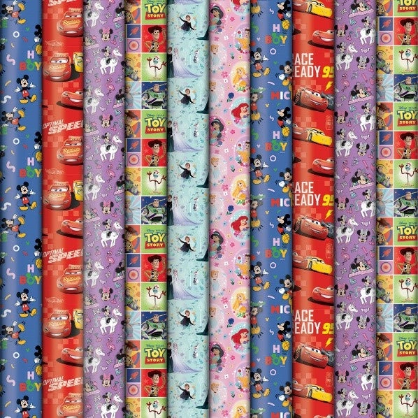Disney 3M X 990Mm Gift Wrap Assorted Styles