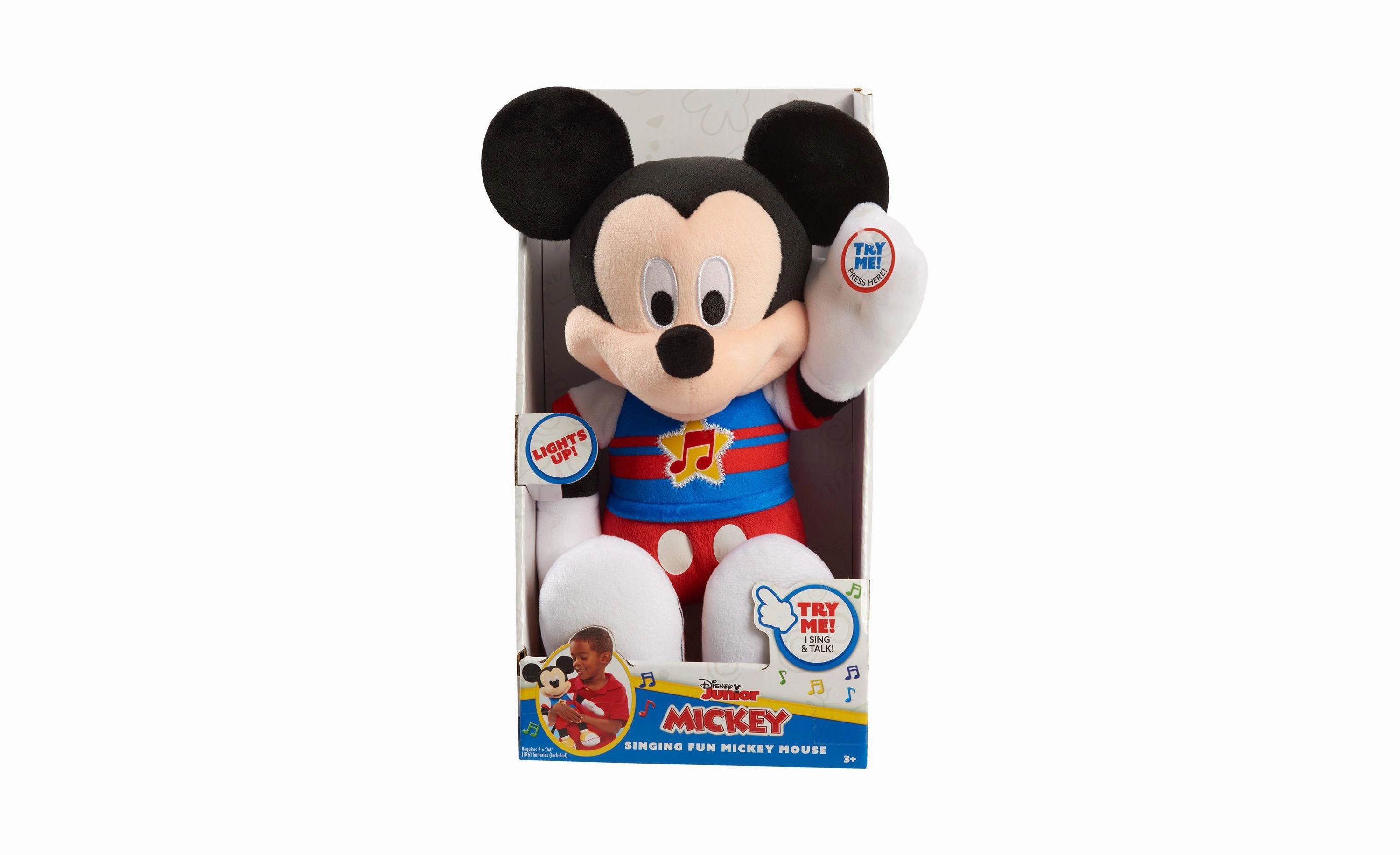 Disney Junior Mickey Mouse Funhouse 13" Singing Fun Mickey Mouse Plushie with Lights and Sounds