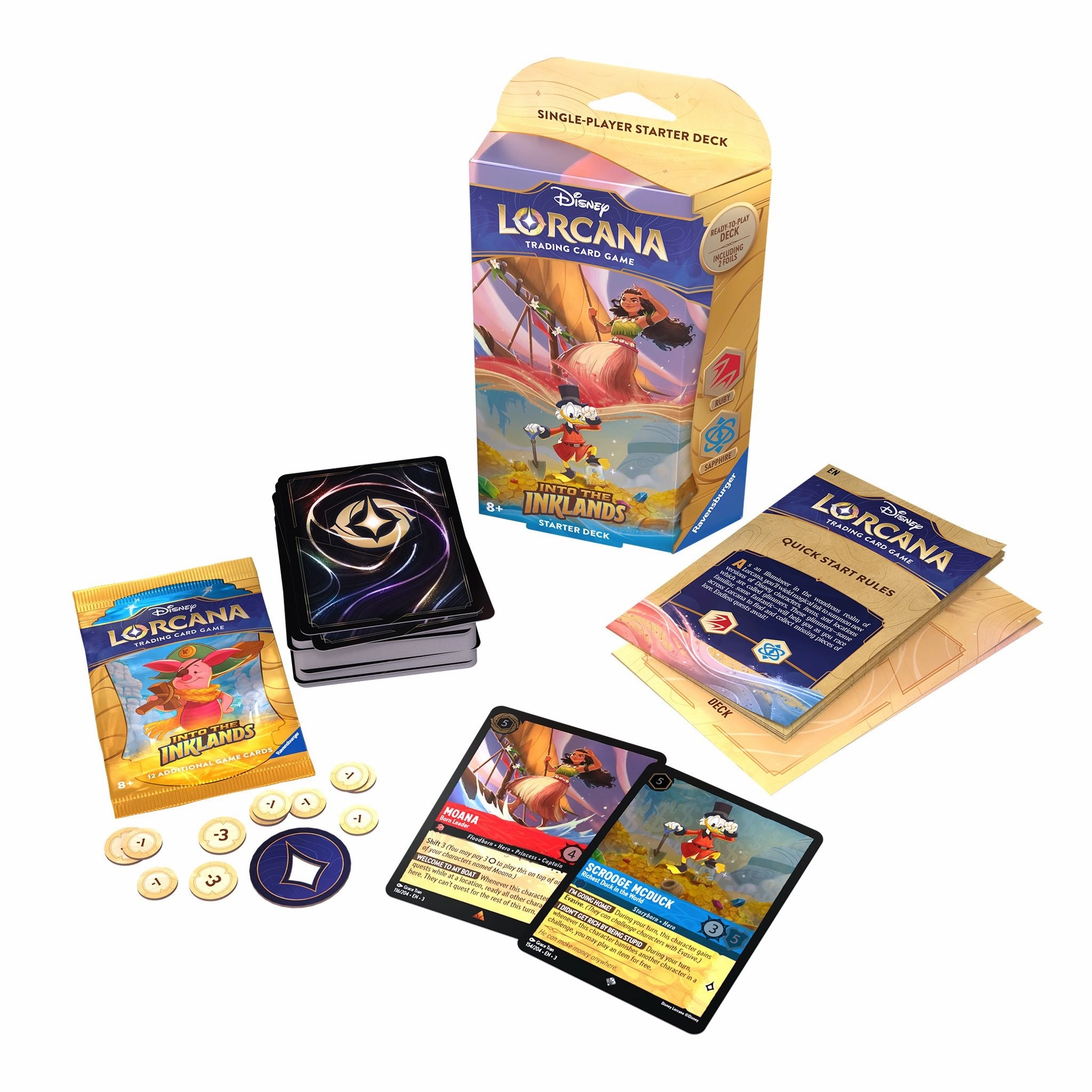 Disney Lorcana TCG S3 Into The Inklands Starter Deck  Ruby & Sapphire