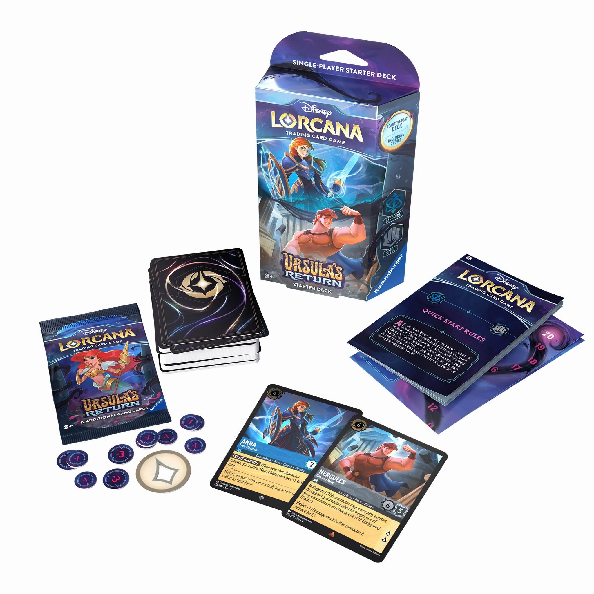 Disney Lorcana TCG S4 Ursula's Return Starter Deck  Sapphire & Steel