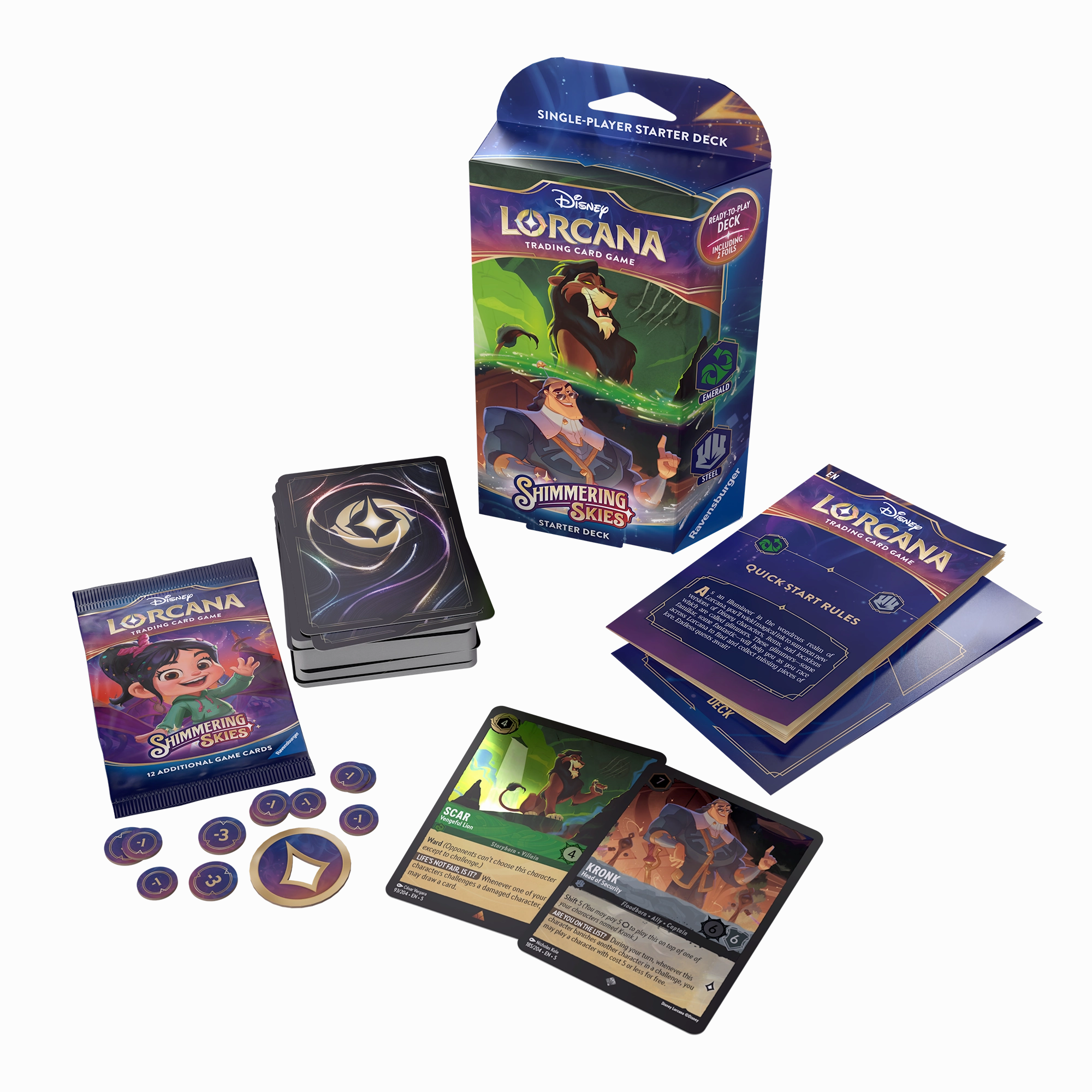 Disney Lorcana TCG S5 Shimmering Skies Starter Deck  Emerald & Steel