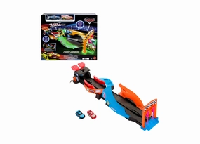 Disney Pixar Cars Glow Racers Criss-Cross Playset with Lightning McQueen & Jackson Storm