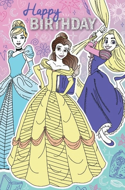Disney Princess Doodling Birthday Card