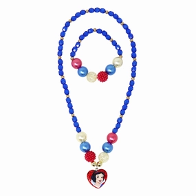 Disney Princess Pendant Stretch Beaded Necklace and Bracelet - Snow White