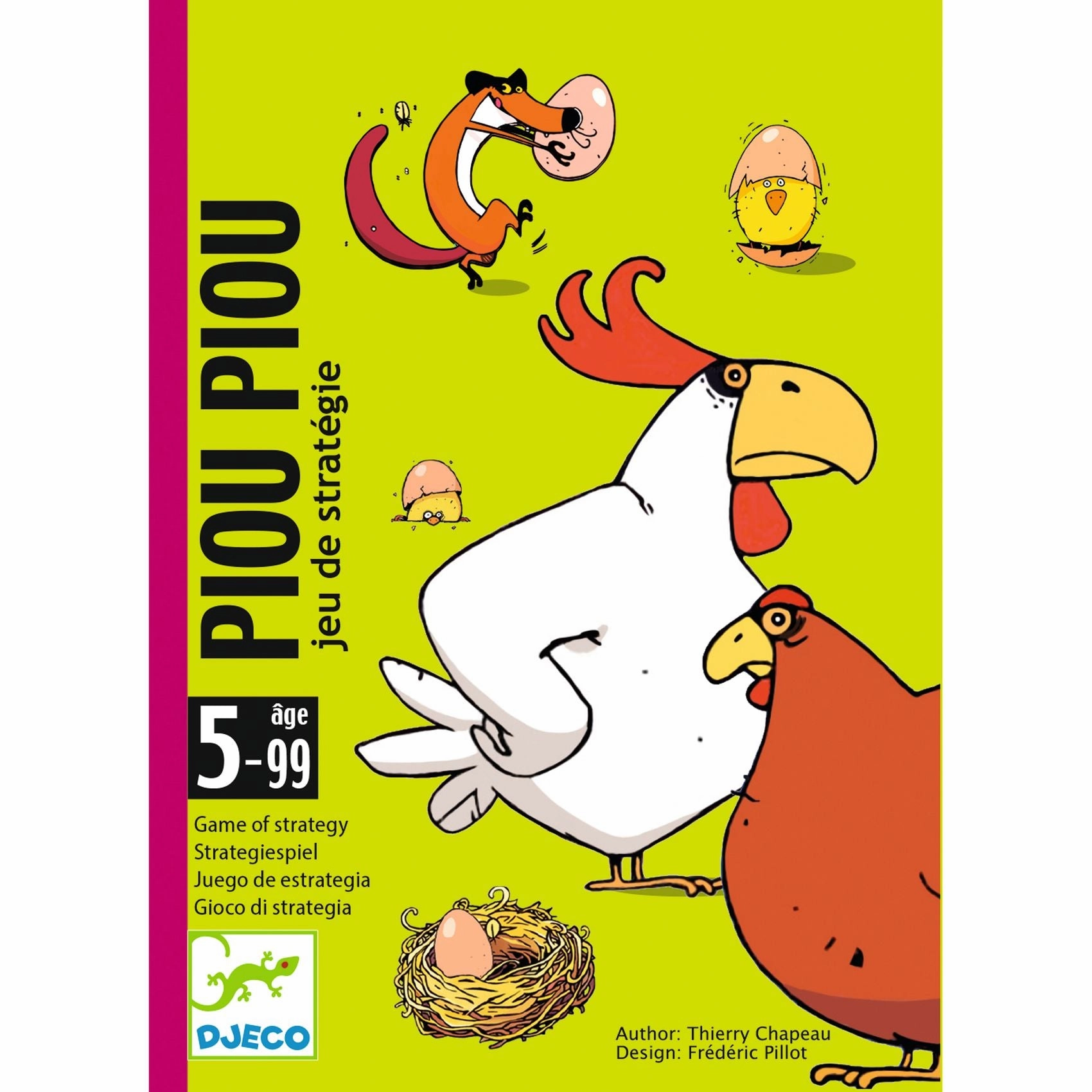 Djeco Piou Piou Strategy Playing Card Game for 2-5 Players Ages 5 & Up