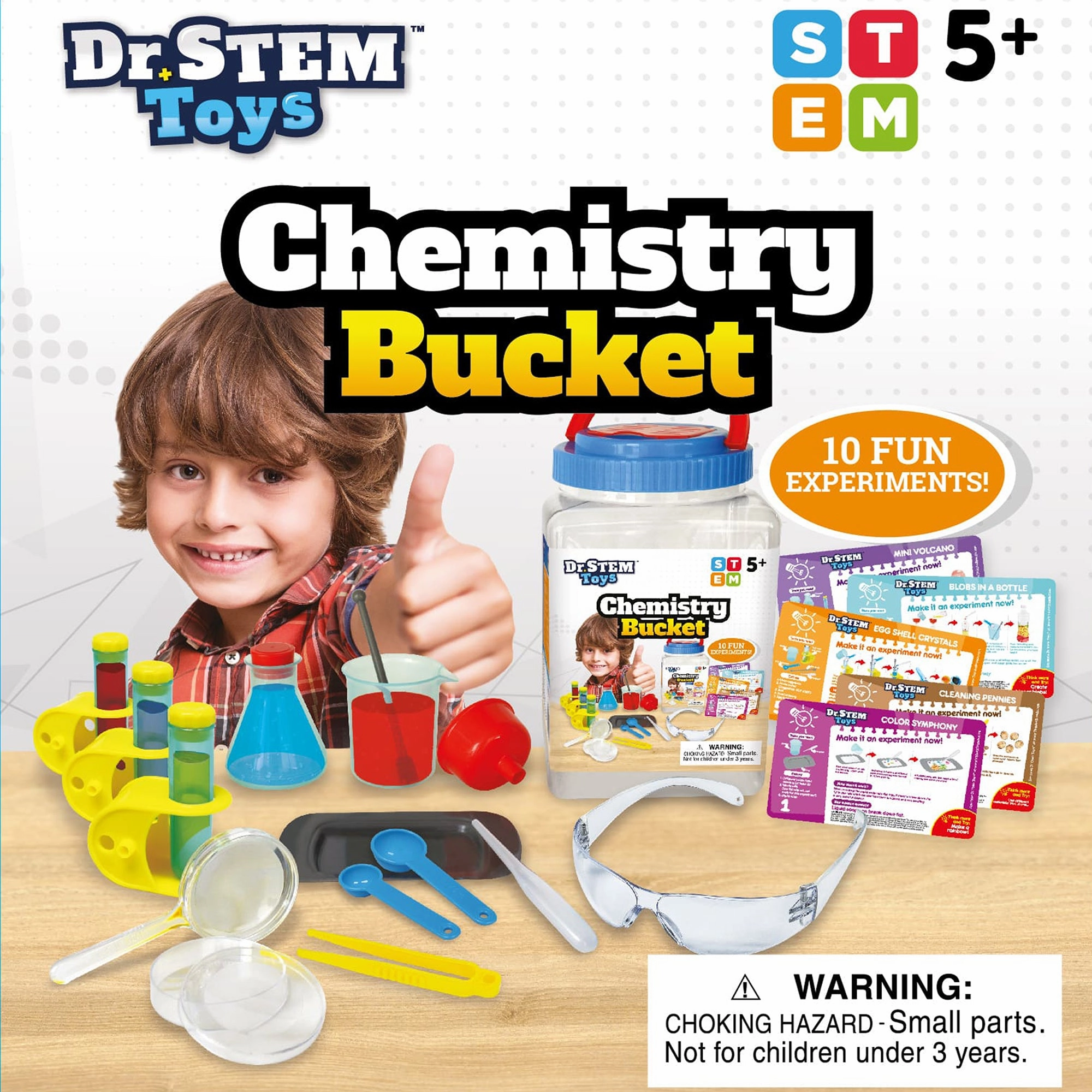 Dr. STEM Chemistry Adventure Set - 10 Experiment Kit for Kids Age 5 