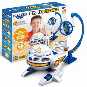 Dr. STEM Gyro Science 40-Piece Kit - Gyroscope Stunts & Auto Spin for Kids 8 