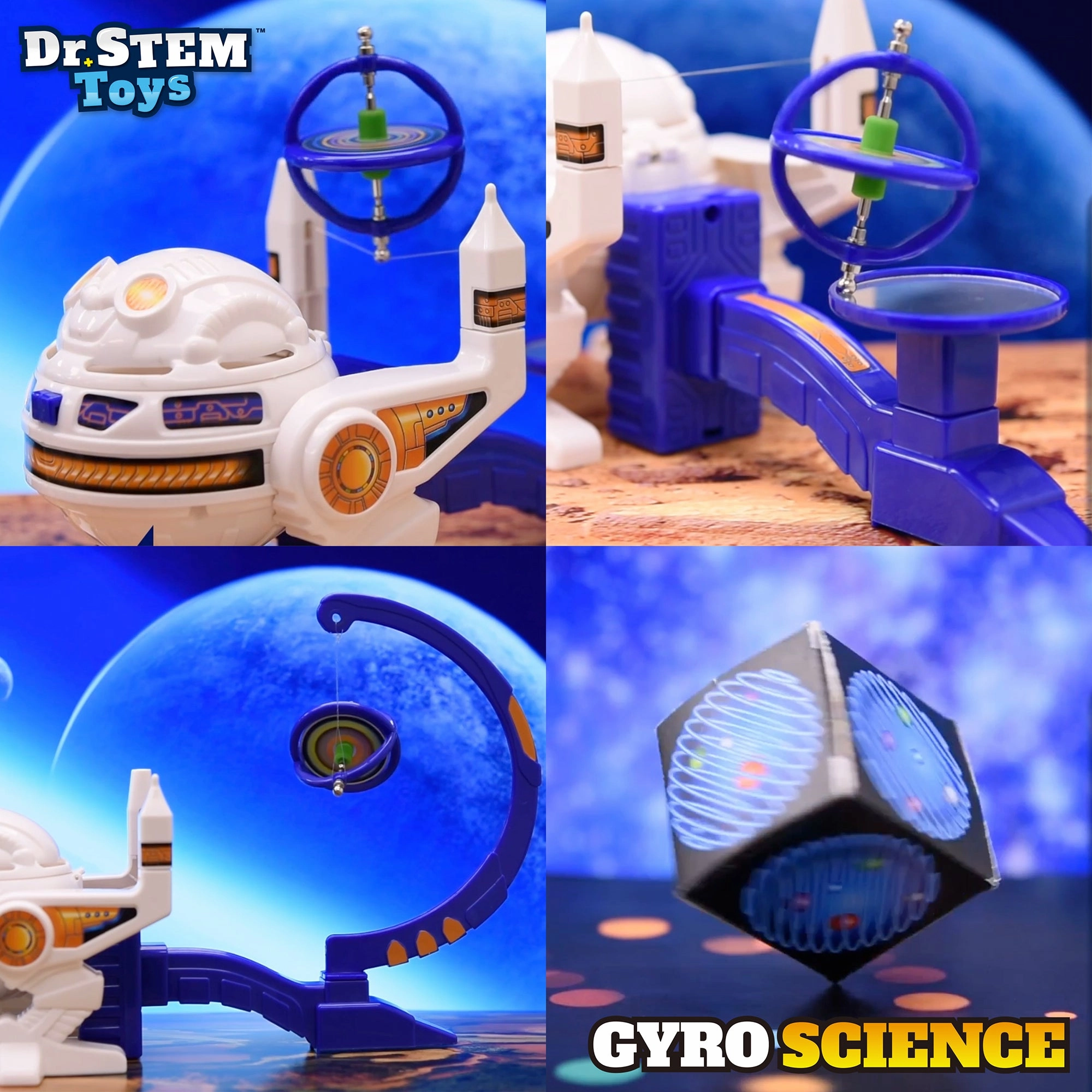 Dr. STEM Gyro Science 40-Piece Kit - Gyroscope Stunts & Auto Spin for Kids 8 
