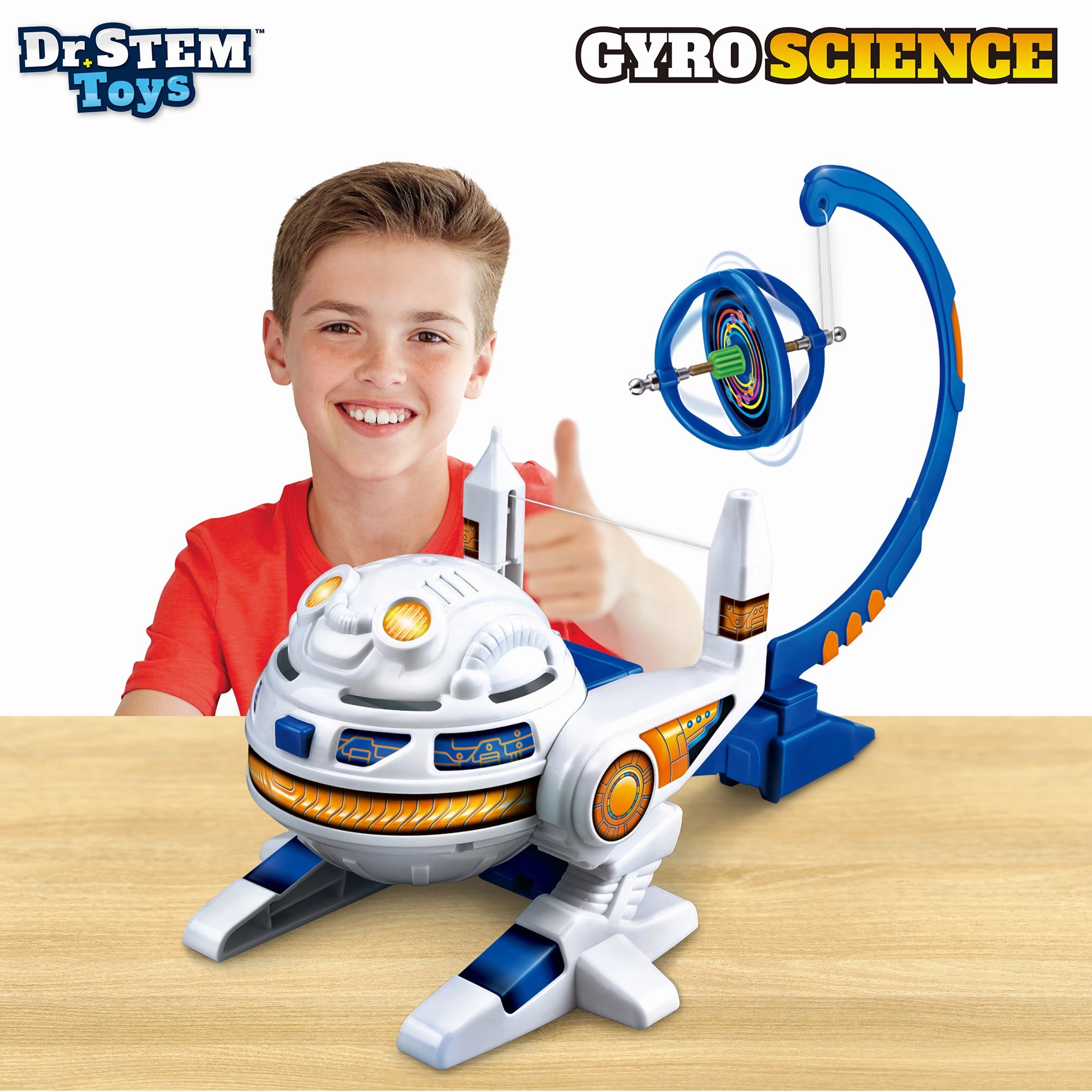 Dr. STEM Gyro Science 40-Piece Kit - Gyroscope Stunts & Auto Spin for Kids 8 