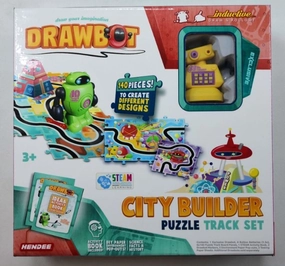 Drawbot Robot Builder City Builder Puzzle Track Set With 140 Piece Puzzle