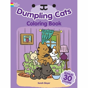 Dumpling Cats Coloring Book with Stickers