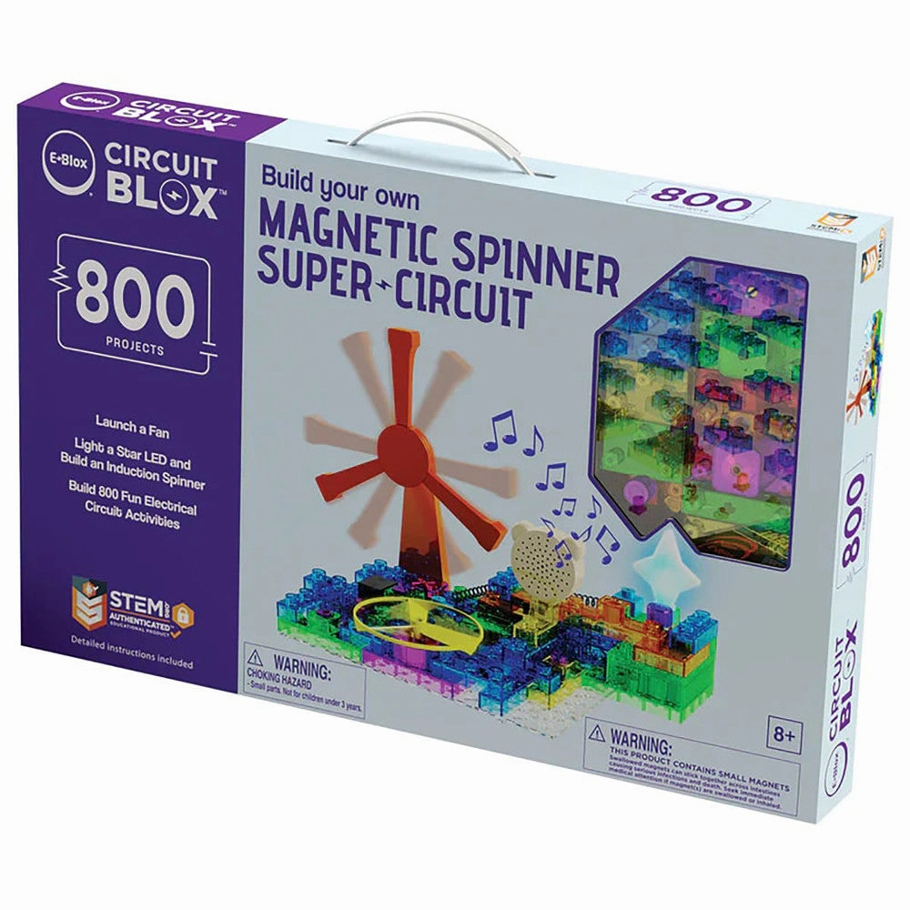 E-Blox Circuit Blox Magnetic Induction Spinner Super Circuit - STEM Toy, 800 Projects, Ages 8 