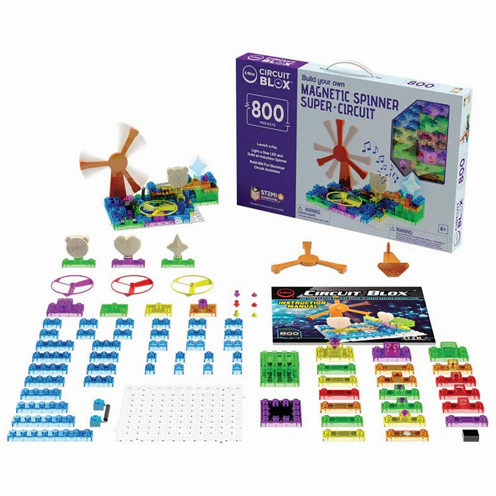 E-Blox Circuit Blox Magnetic Induction Spinner Super Circuit - STEM Toy, 800 Projects, Ages 8 