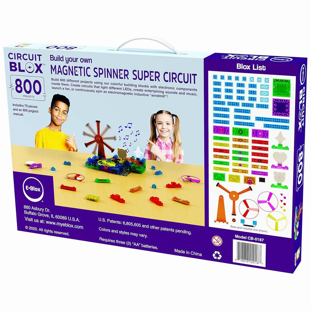 E-Blox Circuit Blox Magnetic Induction Spinner Super Circuit - STEM Toy, 800 Projects, Ages 8 
