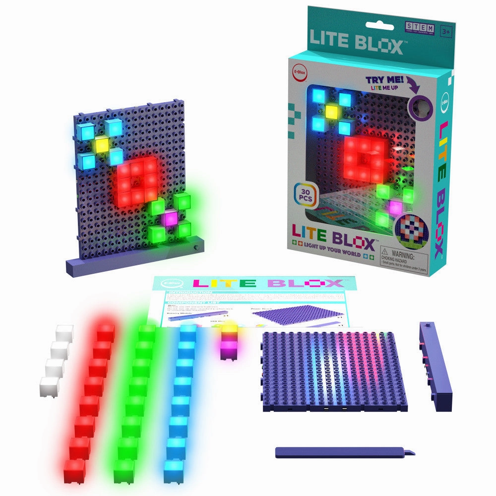 E-Blox Lite Blox - Build Your Own Light-Up Mosaics, 30pcs