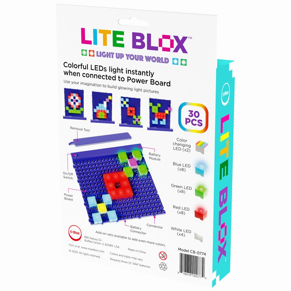 E-Blox Lite Blox - Build Your Own Light-Up Mosaics, 30pcs
