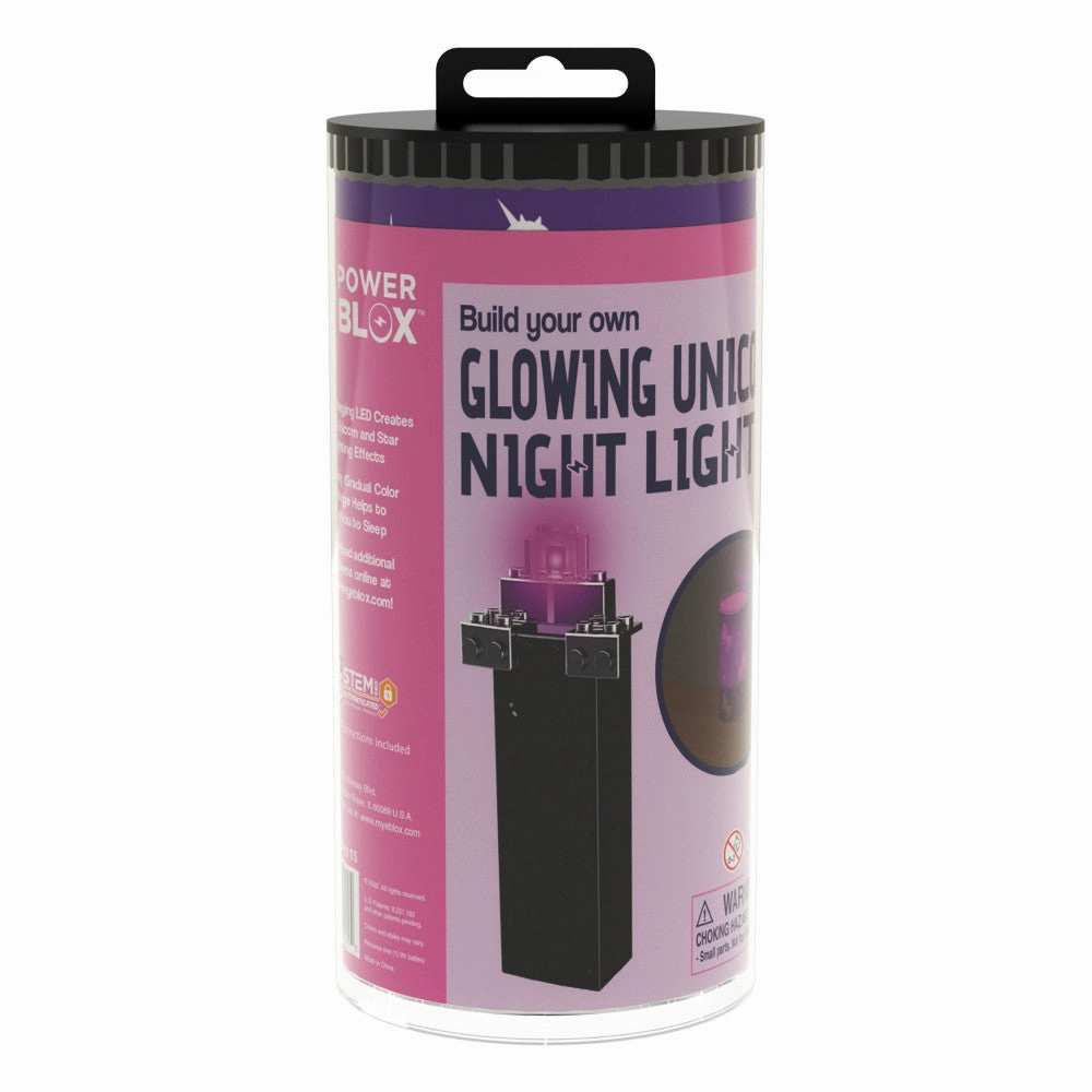 E-Blox Power Blox Unicorn Glowing Night Light - STEM Toy for Kids Ages 5 