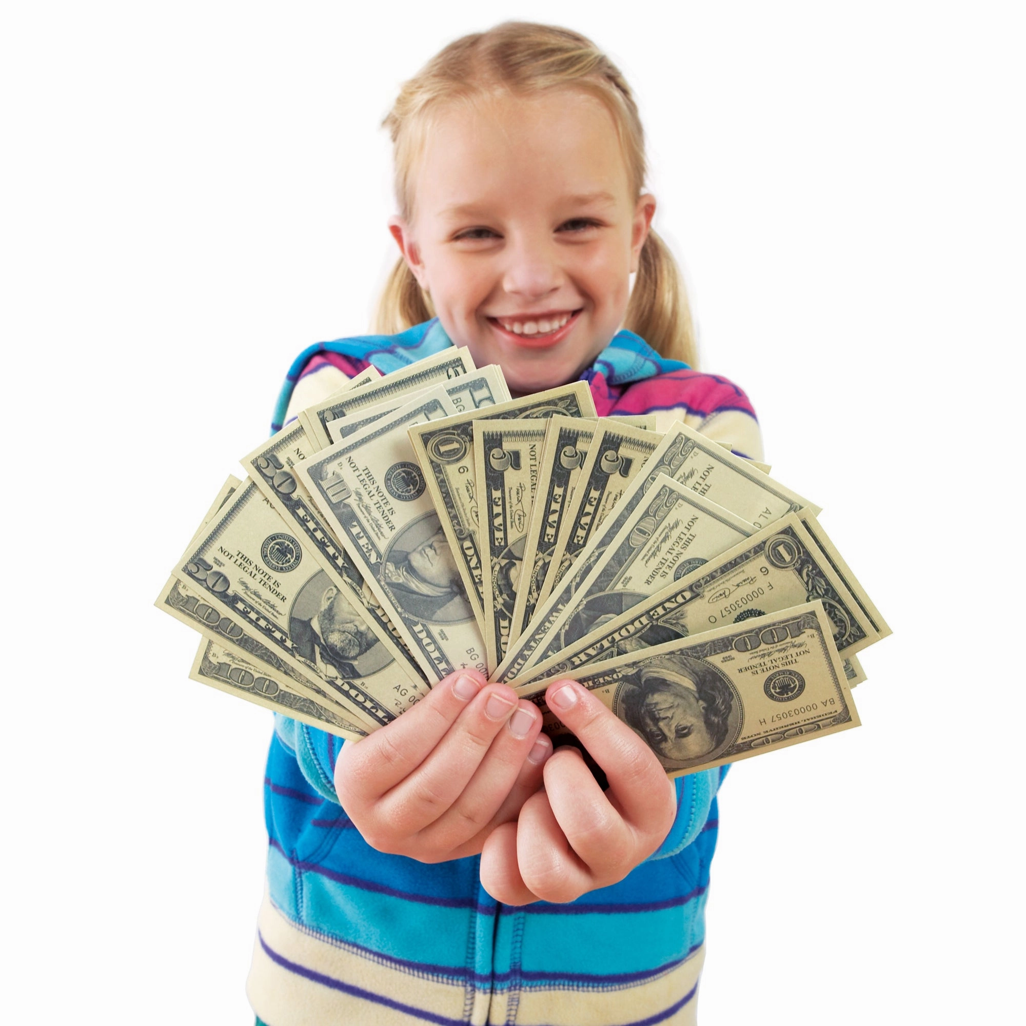 Educational Insights Play Money, Coins & Bills Deluxe Set - Realistic Pretend Currency