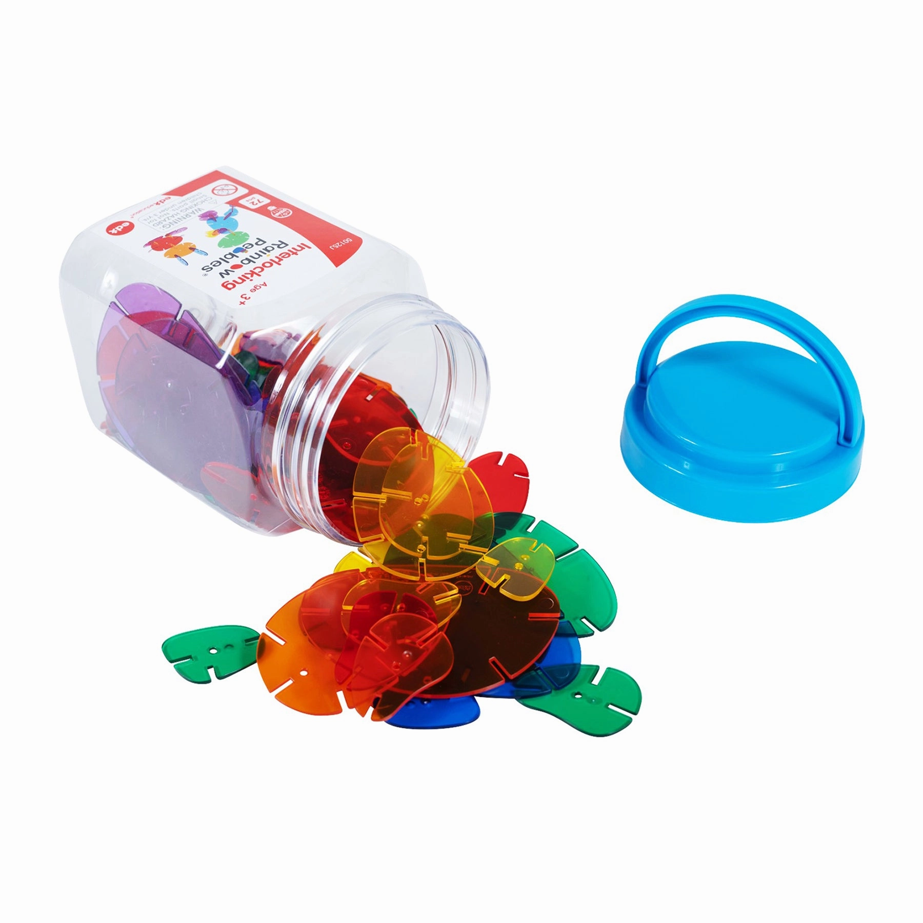 edxeducation Interlocking Rainbow Pebbles Mini Jar - Creative Building Toy