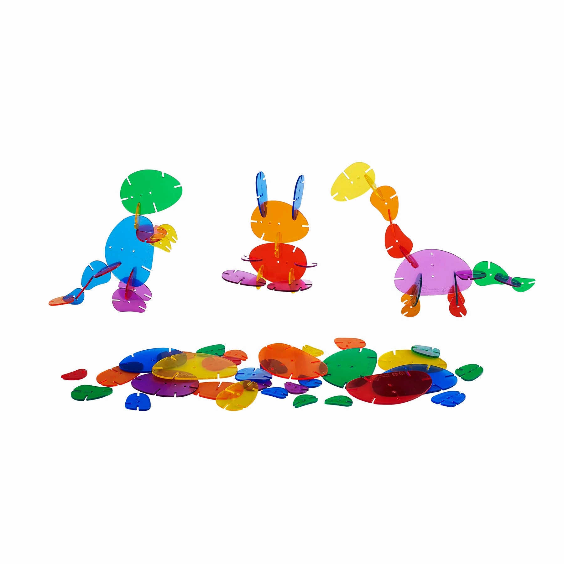 edxeducation Interlocking Rainbow Pebbles Mini Jar - Creative Building Toy
