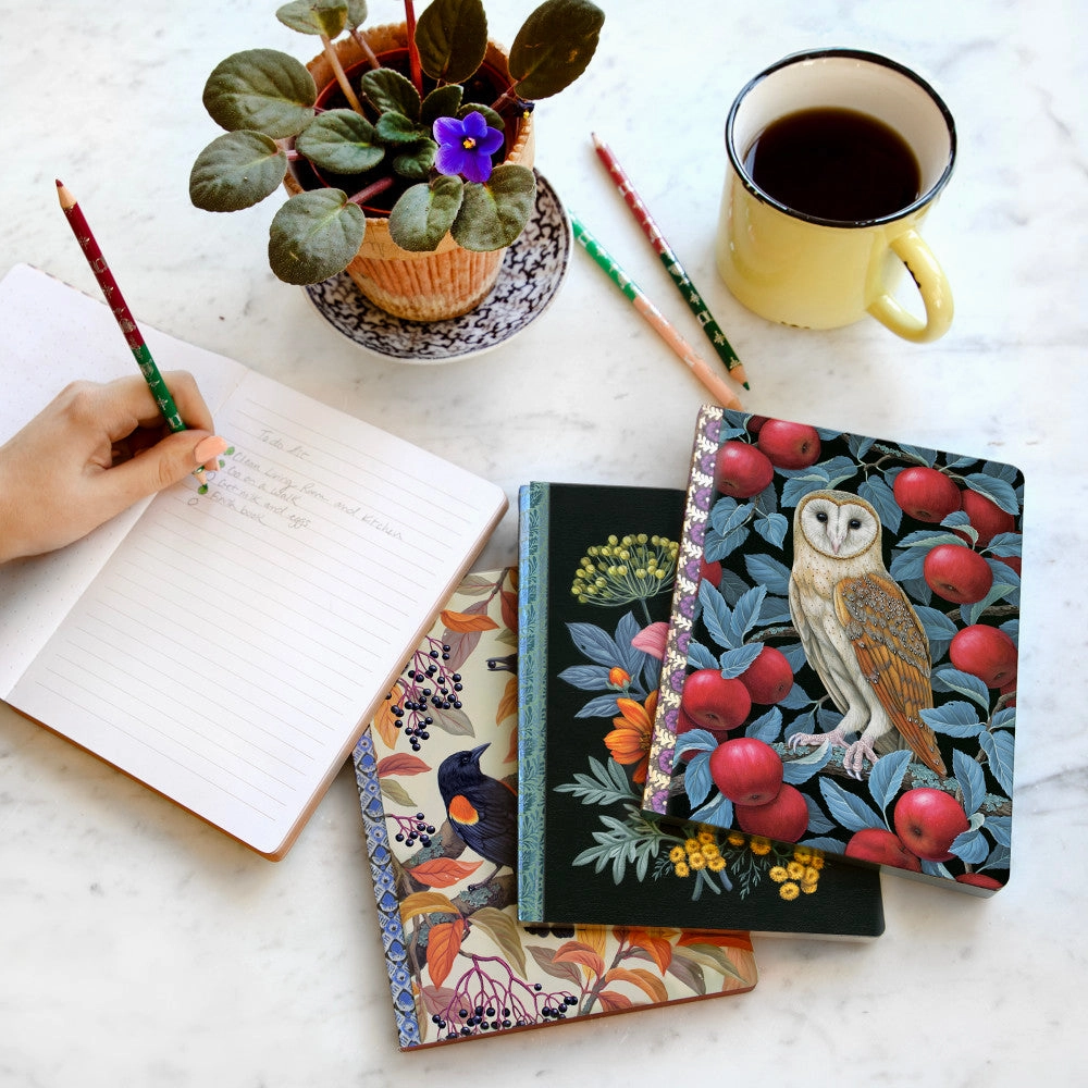 eeBoo Piece & Love Barn Owl Gilded Journal - Hardcover Diary