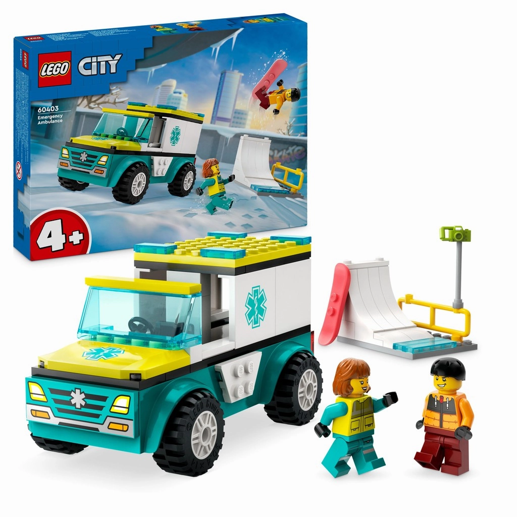 Emergency Ambulance and Snowboarder