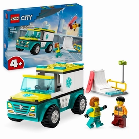 Emergency Ambulance and Snowboarder