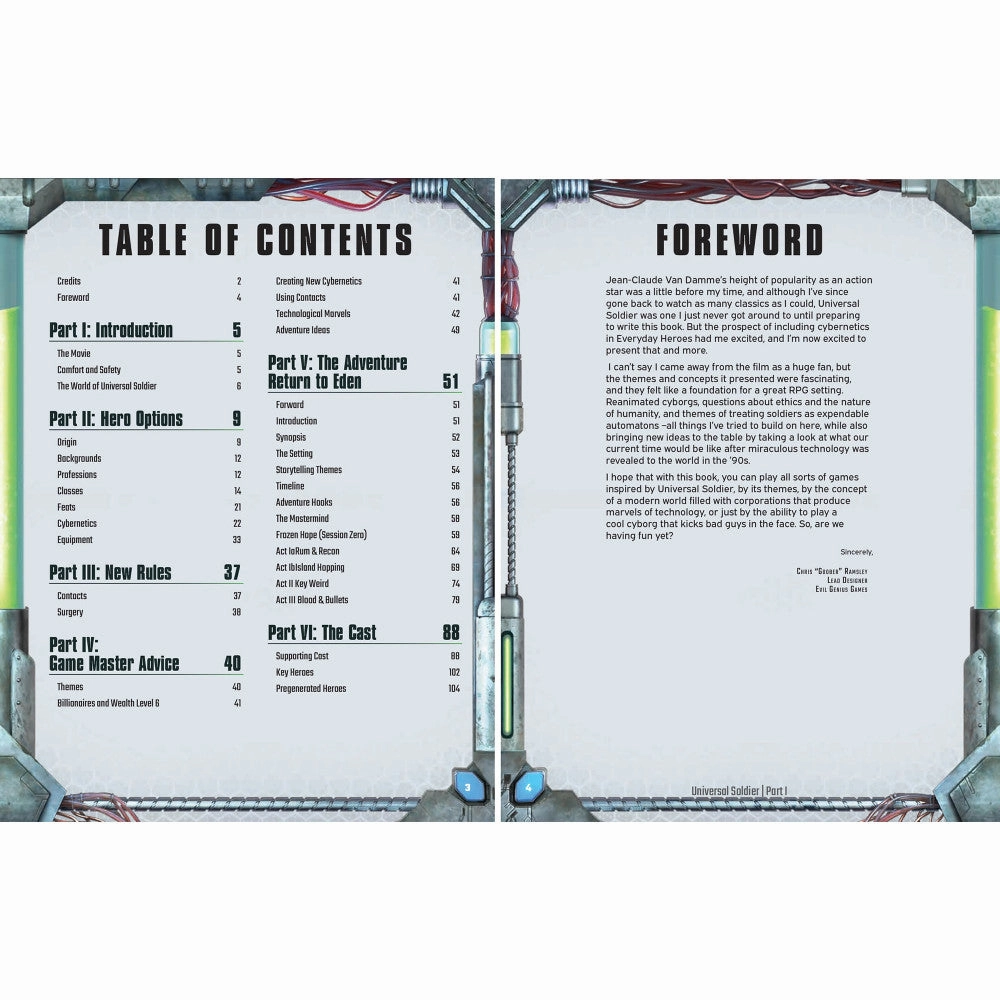 Evil Genius Gaming: Universal Soldier Cinematic Adventure - TTRPG Expansion Book
