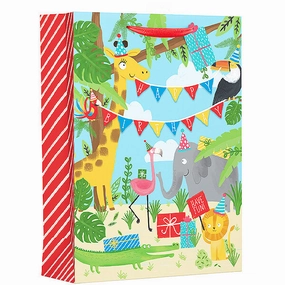 Extra Large Gift Bag with Safari Party Design (W330 x H460 x D140 mm)