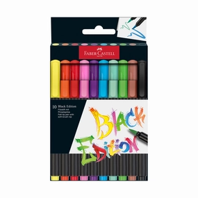 Faber-Castell Black Edition Brush Markers Set - 10 Count