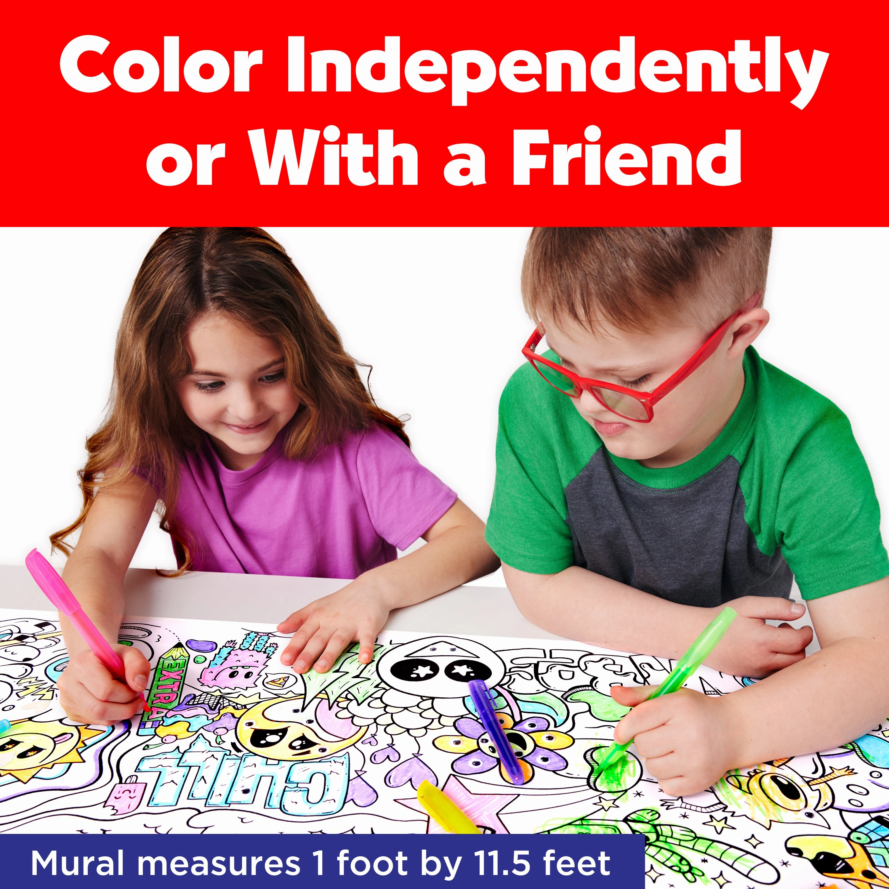 Faber-Castell Color in Mural Doodle Art Kit - Neon Adventure