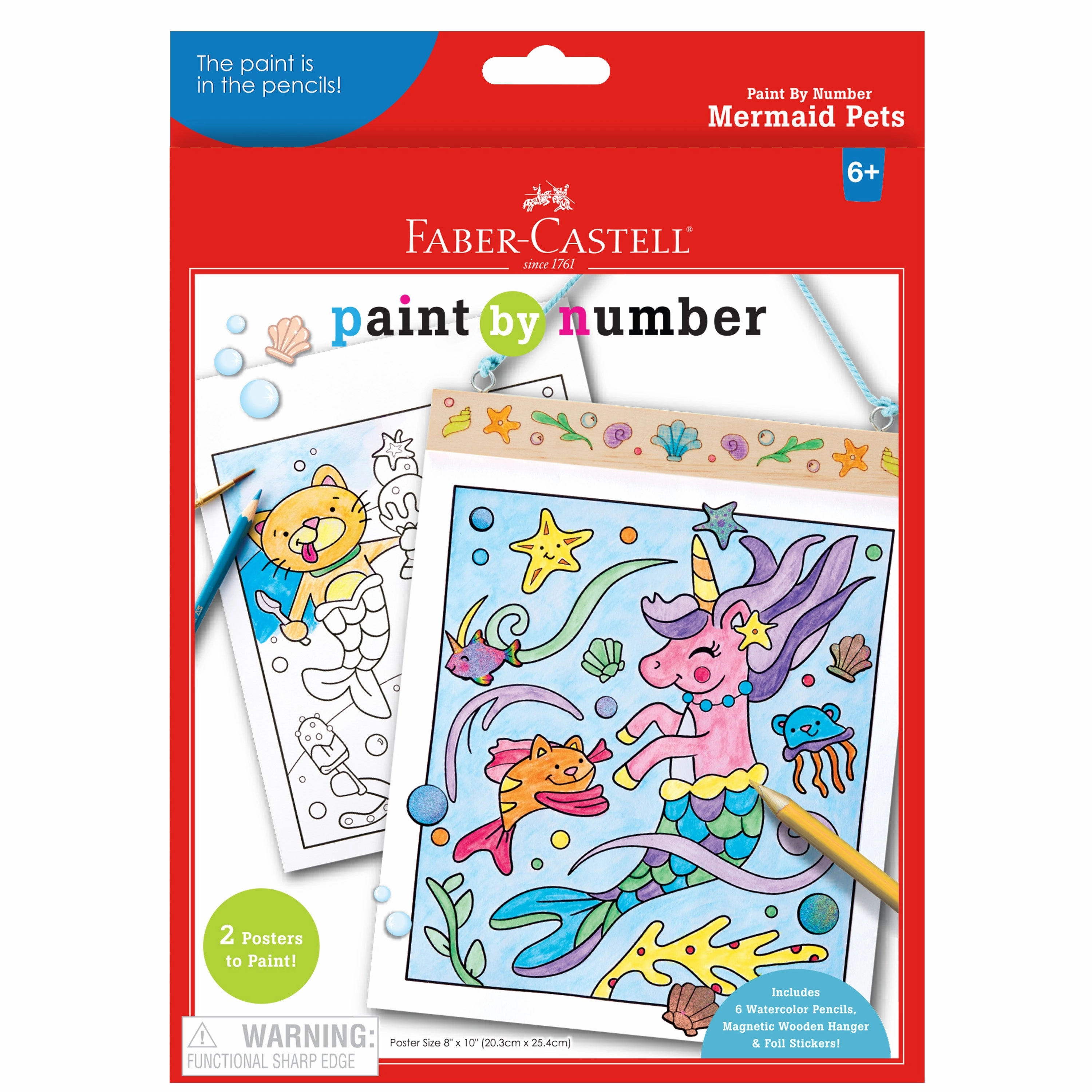 Faber-Castell Mermaid Pets Paint by Number Art Kit - Wall Art