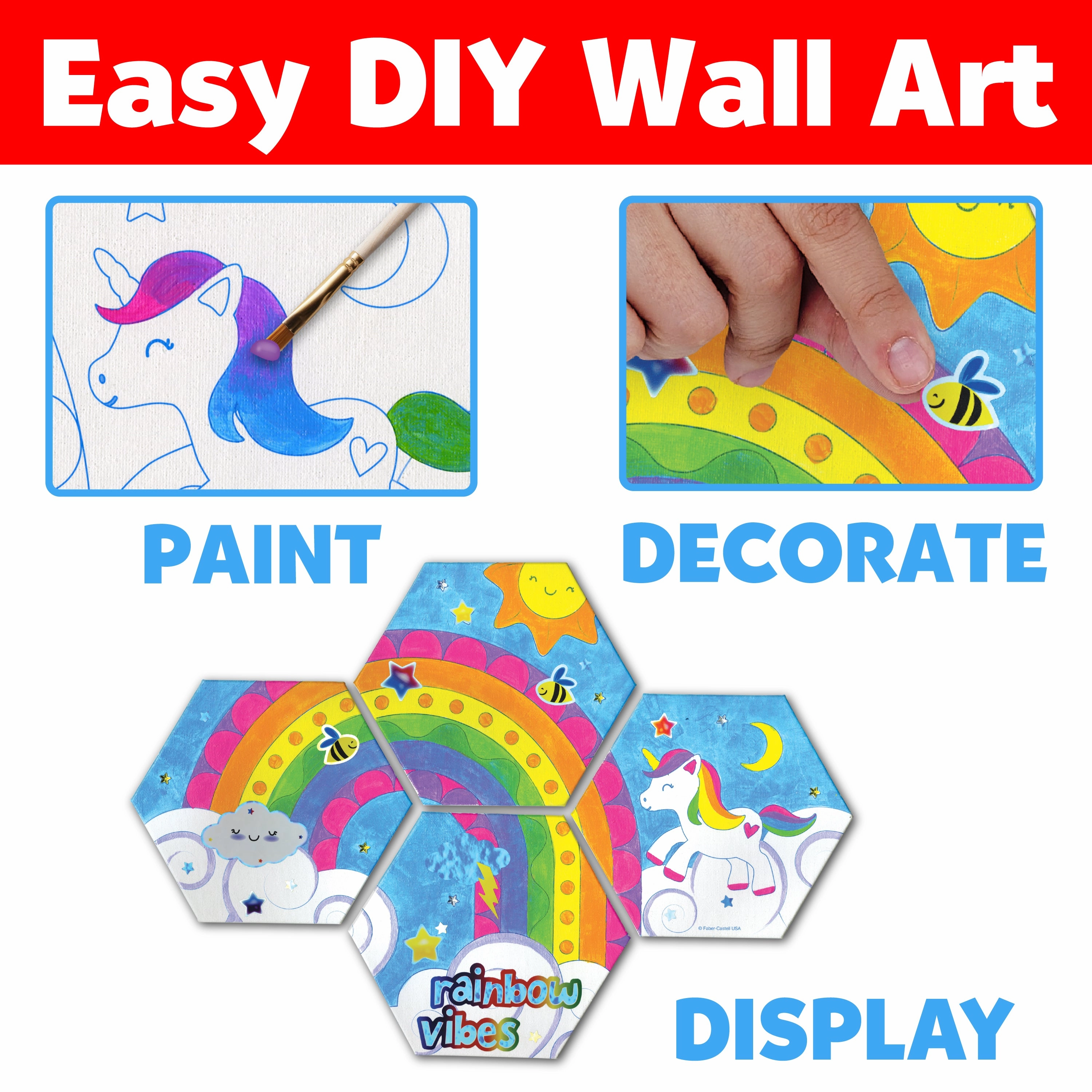 Faber-Castell Rainbow Vibes Unicorn & Rainbow Wall Art Kit