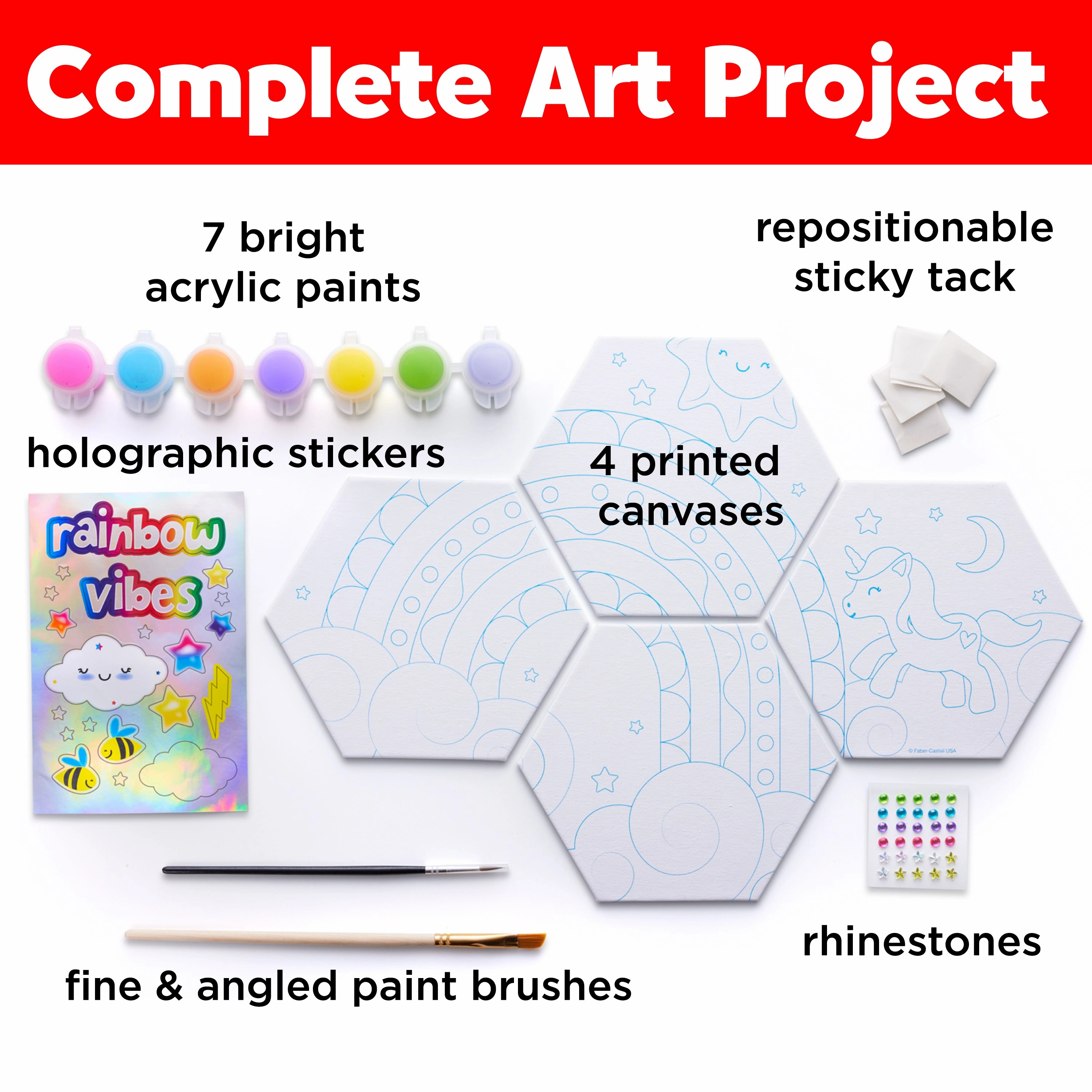 Faber-Castell Rainbow Vibes Unicorn & Rainbow Wall Art Kit